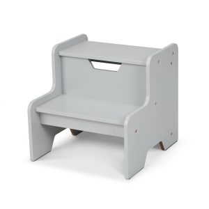 Wooden Step Stool ?C Gray