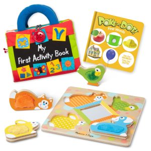 Baby Gift Set Collection: My First Activity Book. Poke-a-Dot First Words. Peek-a-Boo Touch & Feel Puzzle