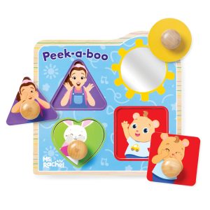 Ms. Rachel? Wooden Peek-a-Boo Jumbo Peg Puzzle ?C 4 Pieces