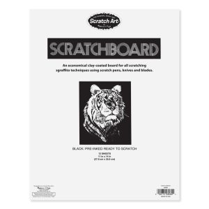 Scratch Art Black Coated 12 pt. Scratchboards (12 boards)