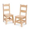Pair of Solid Wood Chairs 2-Piece Set